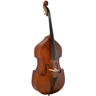 GEWA Kontrabass - Basic Line 1/8 - Halbmassiv - Decke massive Fichte - Boden/Zarge laminierter Ahorn - Gambenform - goldbraun - spielfertig