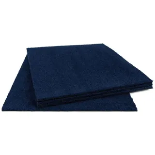 Velours Teppichfliesen blau Selbstliegende Teppich Fliesen 50x50 cm in Dunkelblau Veloursteppich Fliesen weich für Schlafzimmer und Wohnzimmer - Blau