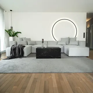 Home Deluxe Modulares Sofa VERONA XL 414 x 207 cm Hellgrau