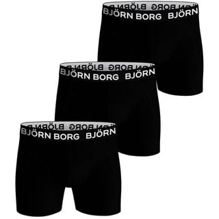 BJÖRN BORG Herren Boxershorts, 3er Pack - Pants, Cotton Stretch, Logobund Schwarz S