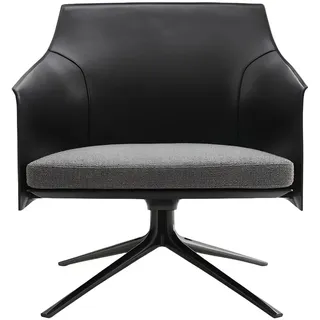 JVmoebel Drehsessel Design Dreh Stuhl Relax Leder Sessel Lounge Fernseh Büro Kanlzei (Sessel), Made in Europa schwarz