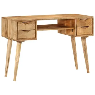 vidaXL Schreibtisch 110x47x76 cm Massivholz Mango Braun