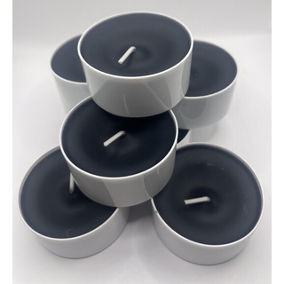 Maxi Teelichter Jumbo Teelichter im weißen Acrylcup Sonderedition extra elegante Variante (schwarz, 20)