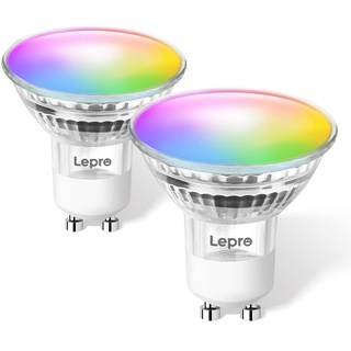 Lepro GU10 Smart Lampe RGBW, Wlan Alexa Glühbirnen, Wifi LED Leuchtmittel, 4.5W = 50W, RGB und Dimmbare Weiß, Dimmbar per App oder Sprache, Kompatibel mit Alexa Echo, Google Home, 2 Pack