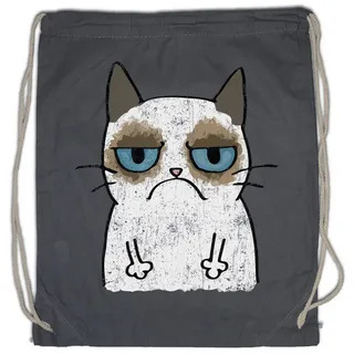 Urban Backwoods Turnbeutel Grumpy Cat II Turnbeutel Cats Katze Gatto Gamer Games Gaming Nerd (1-tlg), Admin Informatik Informatiker Computer grau