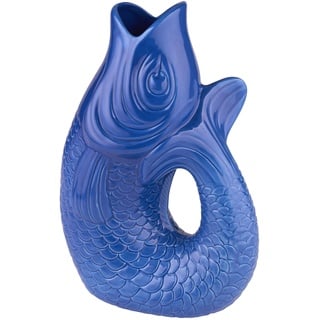 Gift Company - Monsieur Carafon - Vase/Blumenvase - Steingut - L - Azure/Blau - 21 x 12,2 x 30,7cm / 2,7 Liter