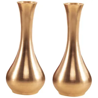 ULTECHNOVO Schlichte Metallvase aus Kupfer Multifunktional 2 Stück Moderne Blumenvase für Blumen und Pflanzen Elegante Tischdeko für Büro und Garten