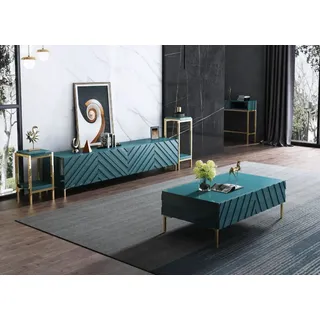Modernes Design Wohn Wand Wohnzimmer Sideboard RTV Regal Staender Turkis Holz