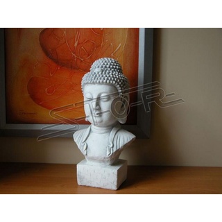 JVmoebel Skulptur buddha Büste statue figur garten figuren statuen skulptur weiß