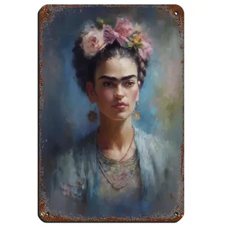 Frida Kahlo Poster, Blechschild, Vintage, Metall, Pub, Club, Café, Bar, Zuhause, Wandkunst, Dekoration, Poster, Retro, 20 x 30 cm