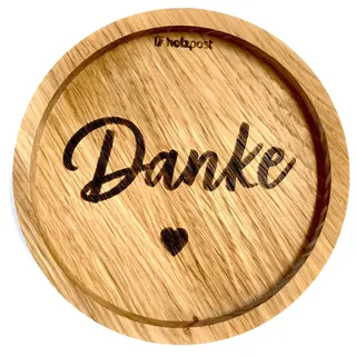 Holzpost Untersetzer "Danke"