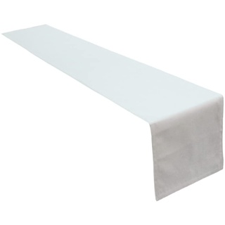 Lemos Home Hochwertiger Tischläufer Tischwäsche aus 100% Baumwolle Kollektion Konzept, Farbe & Größe wählbar (Tischläufer - 40x180cm, Weiß)