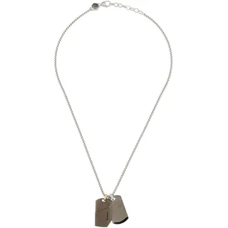 DIESEL Kette Dog Tag silber