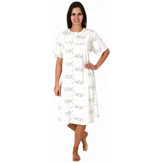 Normann Elegantes frauliches Damen Kurzarm Nachthemd mit Knopfleiste am Hals - 44-46