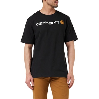 Carhartt, Herren, Lockeres, schweres, kurzärmliges T-Shirt mit Logo-Grafik, Schwarz, M