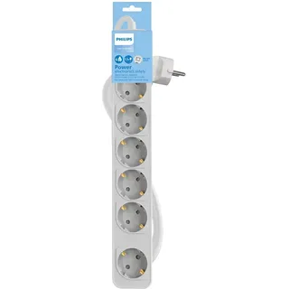Philips Mehrfachsteckdose 1,5 m Weiß 6 St.