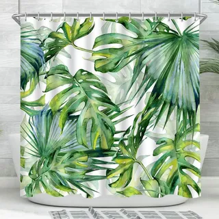 luxuskollektion Duschvorhang 160 x 160 cm grün Blätter Multi