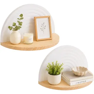 Relaxdays Wandregal 26 x 13 x 13 cm Weiß/Braun