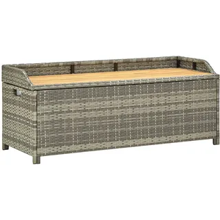 Gartenbank Mit Stauraum 120 Cm Poly Rattan Grau Vidaxl