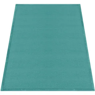 Teppich PACO HOME "Tatami 475" Teppiche Gr. B/L: 200 cm x 350 cm, 24 mm, 1 St., blau Esszimmerteppiche Kurzflor, Uni-Farben, mit Memory Foam, waschbar