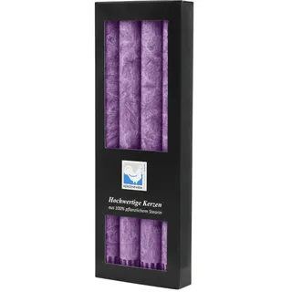 Stearin Stabkerzen Violett, 250/22 mm, KERZENFARM HAHN, Brenndauer 10h, 4 St.
