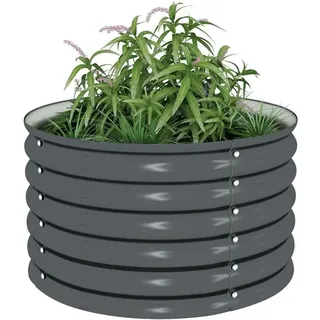 vidaXL Garten-Hochbeet verzinkter Stahl 80 x 80 x 44 cm Grau