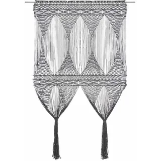 vidaXL Makramee Vorhang Handgefertigt Wandbehang Fenstervorhang Tapestry Türvorhang Dekovorhang Hochzeit Hintergrund Anthrazit 140x240cm Baumwolle
