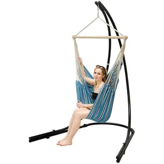 Amanka XL, Blau, Textil, Formgebogen, 140x210x160 cm, Gartenmöbel, Hängesessel