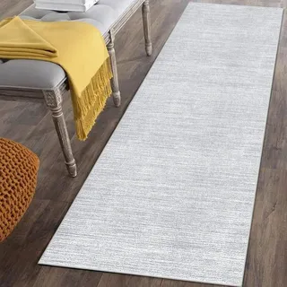 Läufer Teppich Flur Lang Rutschfest Küchenläufer Teppich Läufer für Küche Waschbar Teppichläufer Flur Teppich Küchenteppich Schmutzfangmatte für Eingang Wohnzimmer Schlafzimmer Grau 40 x 60 cm