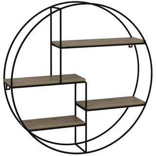 Vicco Wandregal Fyrk 55 x 55 cm Eiche Schwarz