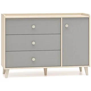 WICKELKOMMODE Alycia Beige - Grau - Holzeffekt
