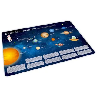nikima Platzset stabiles Vinyl Tischset - Sonnensystem Kinder Platzset abwaschbar, (1-St) bunt