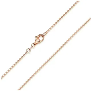 Materia Gliederkette Damen Rosegold Ankerkette Fein 1,2mm K53, Sterlingsilber, rosevergoldet rosa 70 cm