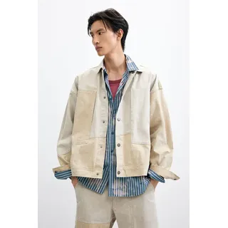 Desigual, Patchwork-Jacke mit Farbverlauf, Herren, Baumwolle, Braun, S, BROWN, S
