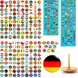 200 Nationalflagge Reißzwecke für Karte Flagge Pinnnadeln Nationalflagge Reißnageln Kreativ Dekorative Reißzwecke Pinnwand Pinnnadeln für Reise Weltkarte, Schwarzes Brett Pinnwand, Büro