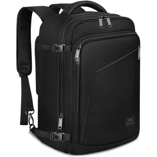 MATEIN Rucksack Handgepäck Flugzeug, Ryanair Handgepäck 40x20x25 Klein Rucksack Damen 20L, Erweiterbar Daypack Reiserucksack Flugzeug Herren, Cabin Bag für Business Weekender Reise, Schwarz