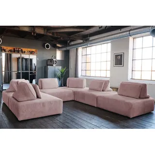 KAWOLA Modulsofa WIOLO SOFT 6 Module 6-Sitzer Cord Rosa
