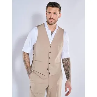 emilio adani Herren Anzug-Weste  slim fit Beige uni - 56