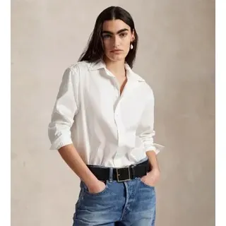 Polo Ralph Lauren für Damen. 211968219001 Weißes Hemd aus Baumwolle in Übergröße (L), Lässig, Langarm
