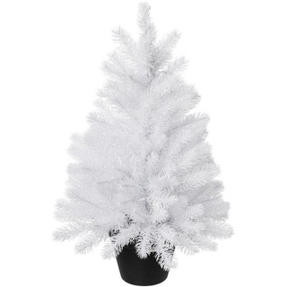 Creativ deco Künstlicher Weihnachtsbaum Weihnachtsdeko, künstlicher Christbaum, Tannenbaum, im Topf weiß 60 cm