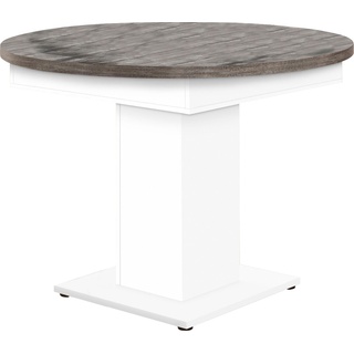 Esstisch MÄUSBACHER Tische Gr. B/H/T: 120 cm x 76 cm x 120 cm, Mittelauszug mit Einlegeplatte, weiß (weiß, vintage) Esstische rund oval