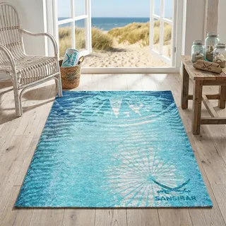 Sansibar Keitum 011 Webteppich 60 x 90 cm Blau