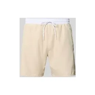 Regular Fit Badehose mit Logo-Print Modell 'STARFISH', Ecru, XXL