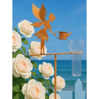 Pommerntraum ®| Regenmesser Elfe Fee Gartendeko Gartenstecker Wetterstation