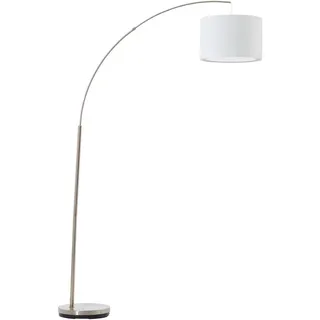 Brilliant Bogenleuchte Clarie, Silber, Textil, 180 cm, Fußschalter, Lampen & Leuchten, Innenbeleuchtung, Stehlampen, Bogenlampen