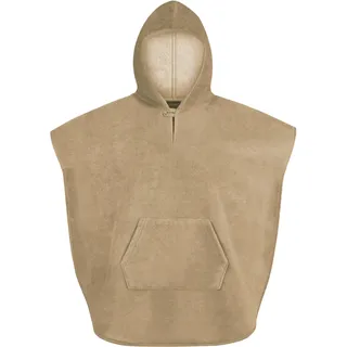 normani Kinder Badeponcho - Badehandtuch für Kleinkinder aus Baumwolle mit Kapuze - Badetuch Bademantel Farbe Beige Größe 55 cm x 70 cm