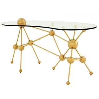 Casa Padrino Luxus Schreibtisch / Sekretär Glas / Gold Astronomy - Art Deco