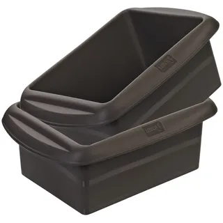 Lurch 585011 FlexiForm Batzen 2 er Set / 2 Brotbackformen Kastenformen aus 100% BPA-freiem Platin Silikon, 14,5 x 10,5 cm, braun