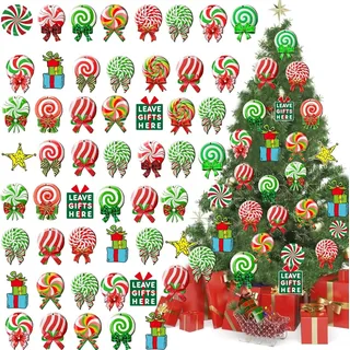39 Stück Weihnachtsbaum Anhänger mit Schnur Weihnachtssüßigkeiten Christbaumanhänger Holz Weihnachtsbaumschmuck Anhänger Geeignet für Türen, Fenster Und Weihnachtsbäume