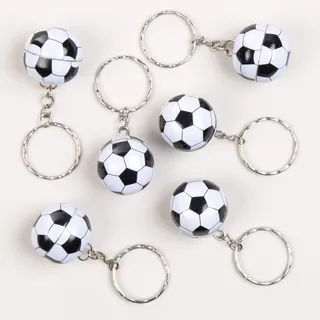 Baker Ross Fußball-Schlüsselanhänger - Spielzeug für Kinder als Mitgebsel zum Kindergeburtstag - 12 Stück, 10 x 9 x 2 cm; 10 grammes